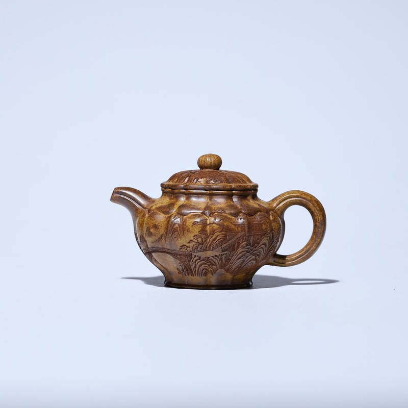 筋纹掇只 宜兴紫砂壶原矿段泥高温柴烧匠心手制精美紫砂茶壶茶具|undefined