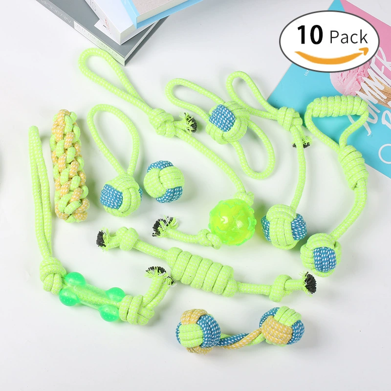 Товары для домашних животных Костюм устойчивый к укусам хлопковая веревка игрушка шлифовальная чистка зубов веревка мяч кошка собака маленькая собака игрушки производители оптом