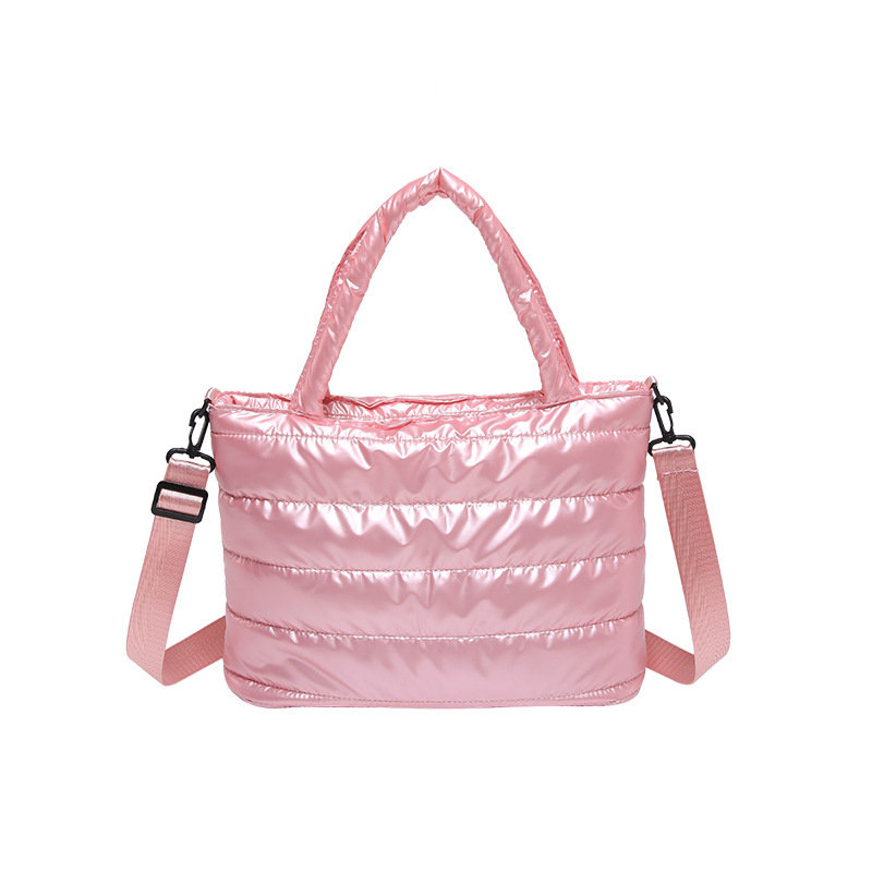 Bolso de mujer de algodón 2023 otoño y invierno nuevo bordado bolso de hombro de algodón espacial de moda brillante bolso de mujer