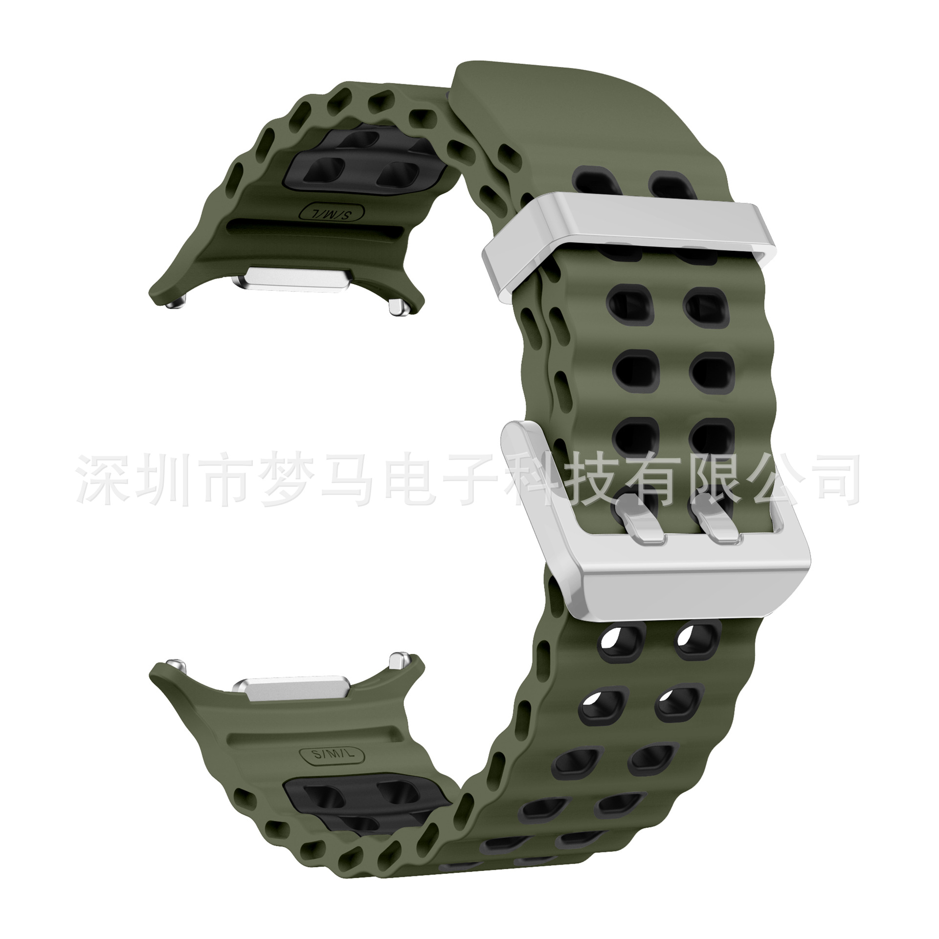 Para Samsung Galaxy Watch7 Ultra Dual Color Ocean Silicone Correa Deportiva Oficial de Doble Botón