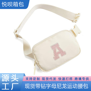 Spot Cross-Border Outdoor Portable Letter Waist Bag, Lightweight, Fashionable and Versatile Crossbody Bag, Composite Zipper Sports Waist Bag