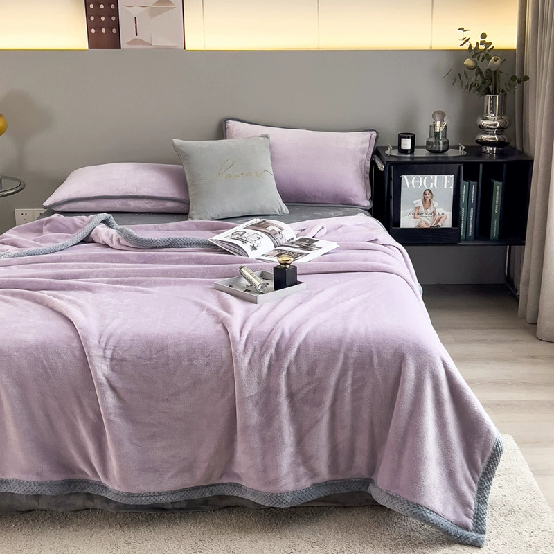 Непечатное японско-хорошее молочное бархатное одеяло фланелевое одеяло многофункциональное одеяло для зимнего одеяла