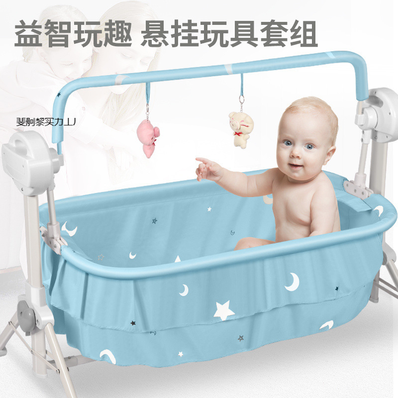 Baby Electric Cradle Bed, Foldable Newborn Baby Bed, Baby Automatic Rocking Chair Bed, Baby Sleeping Artifact
