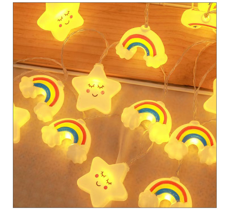 LED Star & Cloud String Lights – Battery/USB/Plug-in Hanging Decor For Bedroom, Camping, Parties (IP43, 10/20/40 LEDs, 2700K Warm White)_voghion.com