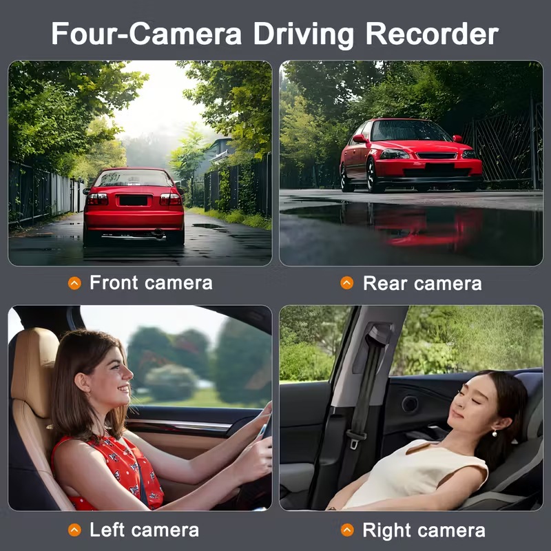 Four-Lens High-Definition Wifi Driving Recorder 360 ° Comprehensive Monitoring with Four Cameras Displaying and Recording Simultaneously 3.16