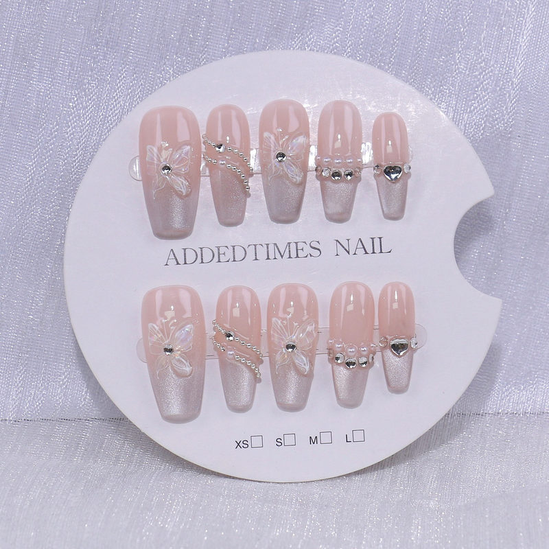 New pure hand-worn armor high-grade explosion models nail art patch finished wholesale dense cat's eye butterfly advanced French