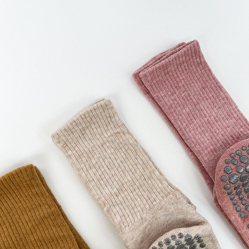 Wool coil rubber anti-slip mid-calf yoga socks Pure cotton thick winter mid-length Pilates socks