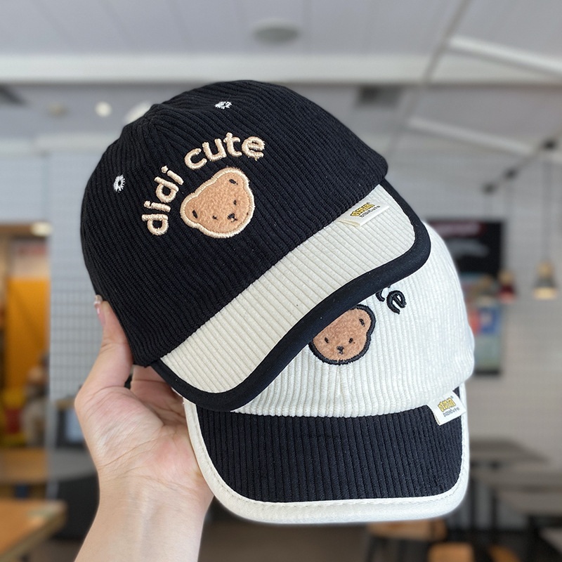 Primavera y otoño sombreros infantiles coreanos sombreros de lengua de pato para bebés de otoño y invierno de velcro para bebés de béisbol