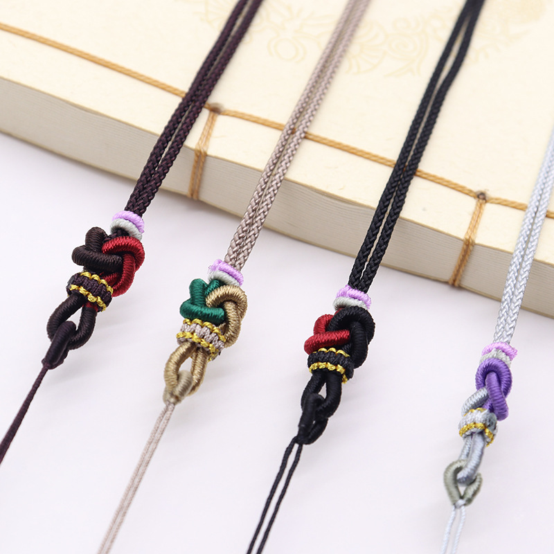 新品diy手編み花結びペンダントストラップ曼荼羅アクセサリー中国風エメラルド編み糸ネックレスロープ|undefined
