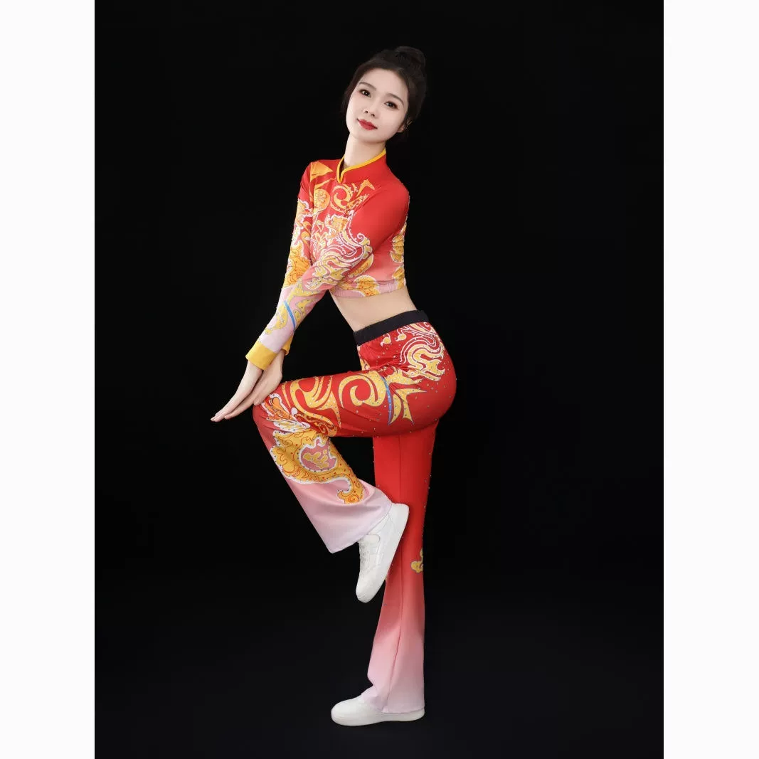 Одежда для аэробики, черлидинга, студенческая гимнастика, игры, одежда для черлидинга, соревнования, группа, китайский стиль