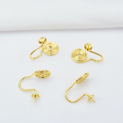 Color-preserving 18k gold-wrapped mosquito repellent ear clip converter earrings to ear clip materials diy non-pierced earrings accessories wholesale