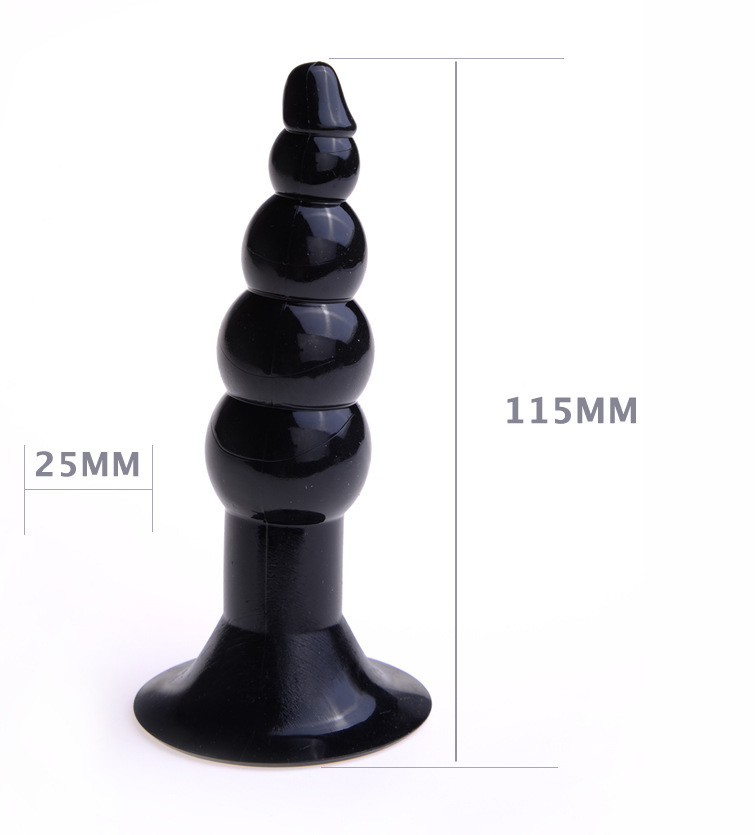 Wilianzhu Anal Plug with Pull Beads, TPE, Black, Adult Anal Training Toy — detail image 15