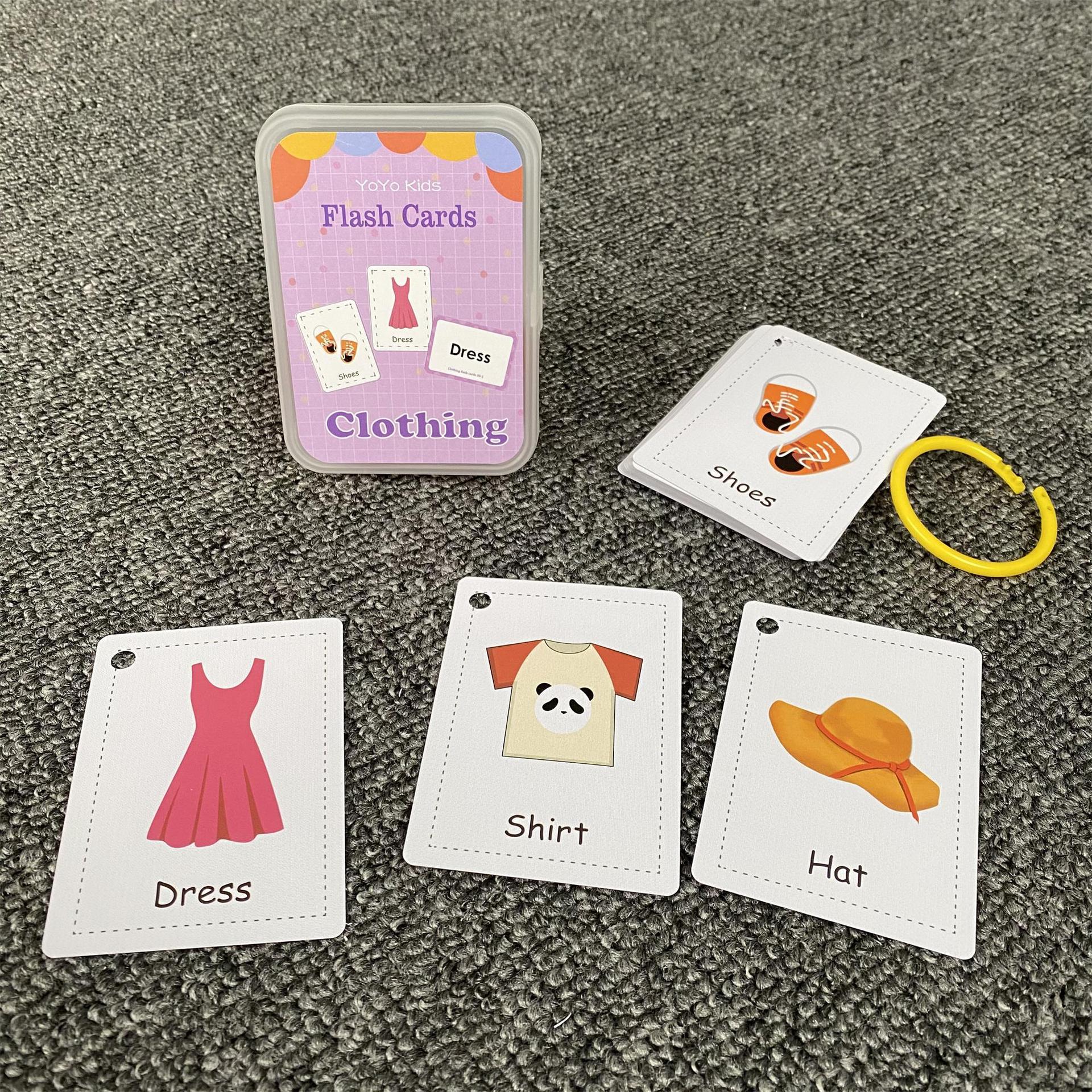 現物卸売りクロスボーダー22項早教啓蒙記憶英語単語フラッシュカード果物fruiting学習カード
