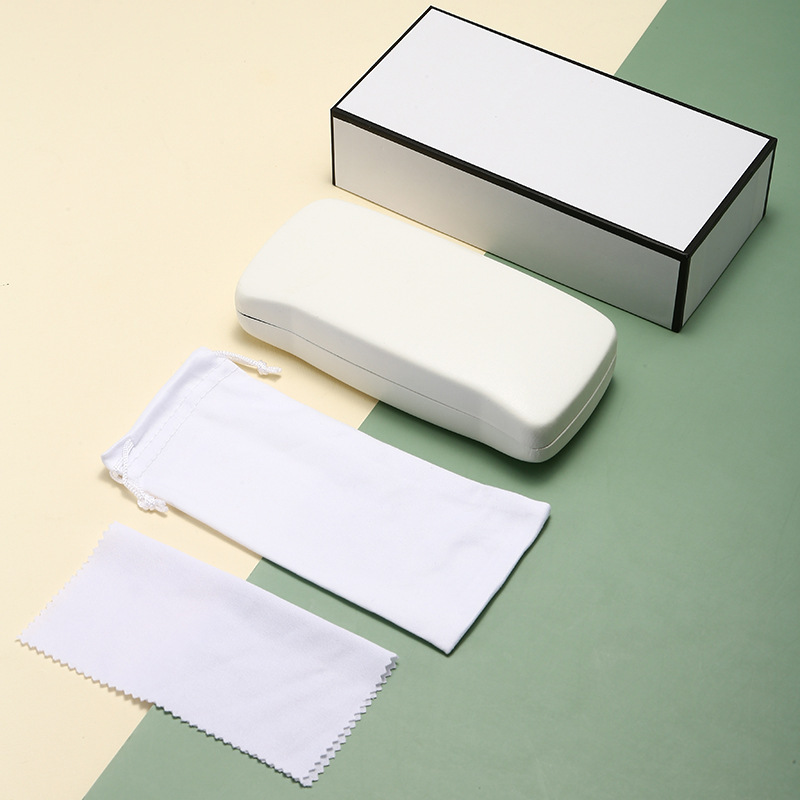 Factory Batch White Black Striped Suit with Hard Anti-Pressure Glasses Case Gift Box Packaging Box Available for Printing in Stock Factory Batch White Black Striped Suit with Hard Anti-Pressure Glasses Case Gift Box Packaging Box Available for Printing in Stock