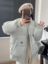 花小甜反季羽绒服女短款2024新款小个子面包服加厚白鸭绒韩版外套