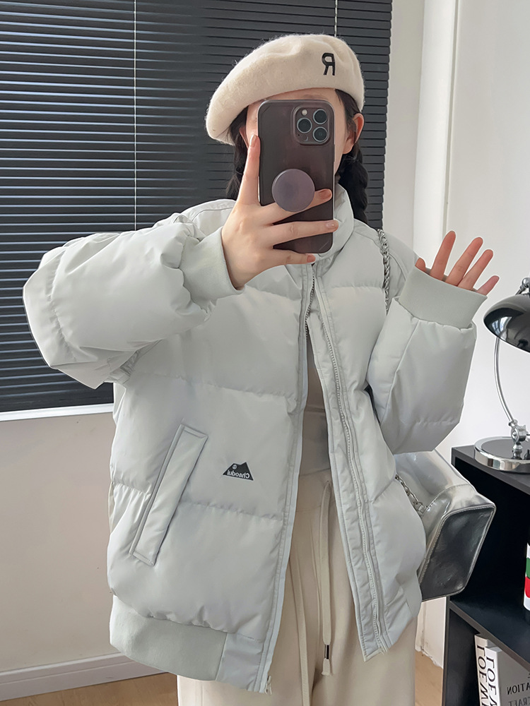 花小甜反季羽绒服女短款2024新款小个子面包服加厚白鸭绒韩版外套