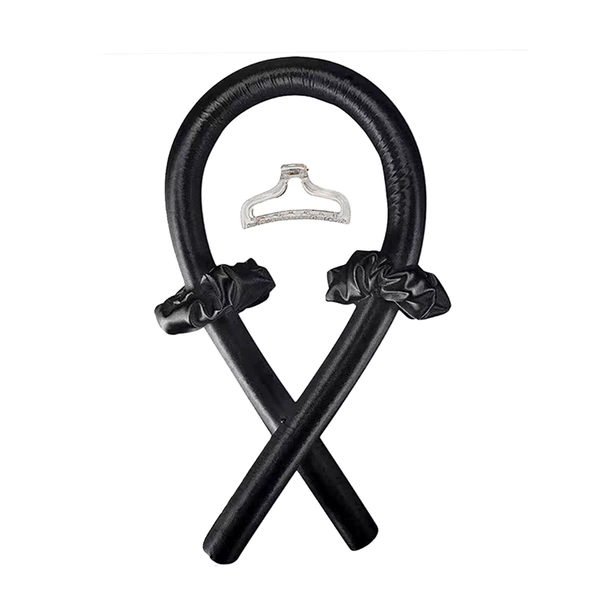 Black (foam curling iron + clip + two hair ties)
