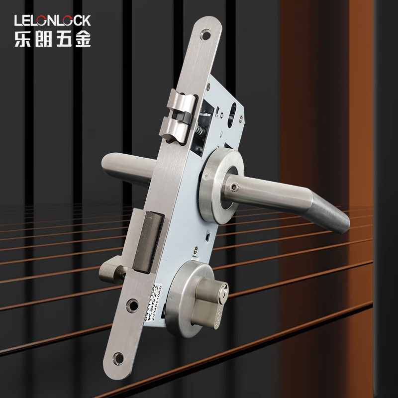 Ingeniería 304 cerradura interior de acero inoxidable cerradura de puerta silenciosa cerradura de puerta de baño cerradura de cobre con llave cerradura de puerta