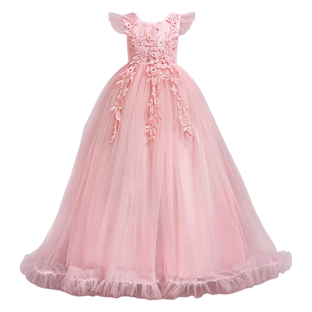 Comercio exterior ropa para niños niñas nuevo vestido de princesa mediano y grande vestido largo para niños verano ropa de rendimiento de piano para niños al por mayor