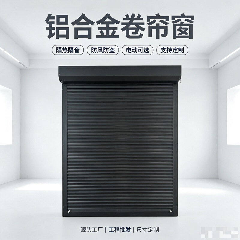 Aluminum alloy roller blinds, anti-theft and windproof, European-style electric remote control, outdoor sunshade blinds, cold storage roller doors Aluminum alloy roller blinds, anti-theft and windproof, European-style electric remote control, outdoor sunshade blinds, cold storage roller doors