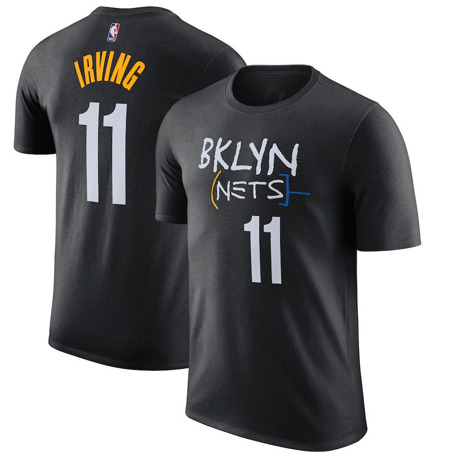 跨境NBA基里欧文布鲁克林网2020/21城市版名称“号码T恤”