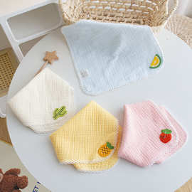 棉纱布口水巾新生婴儿小方巾幼儿手帕彩色高密洗脸巾儿童小毛巾