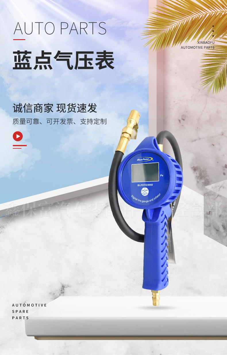 Blue Dot 3-in-1 Tire Pressure Digital Display Gauge Tire Inflation Gauge with Inflation and Deflation Tool Blpdtgiw60