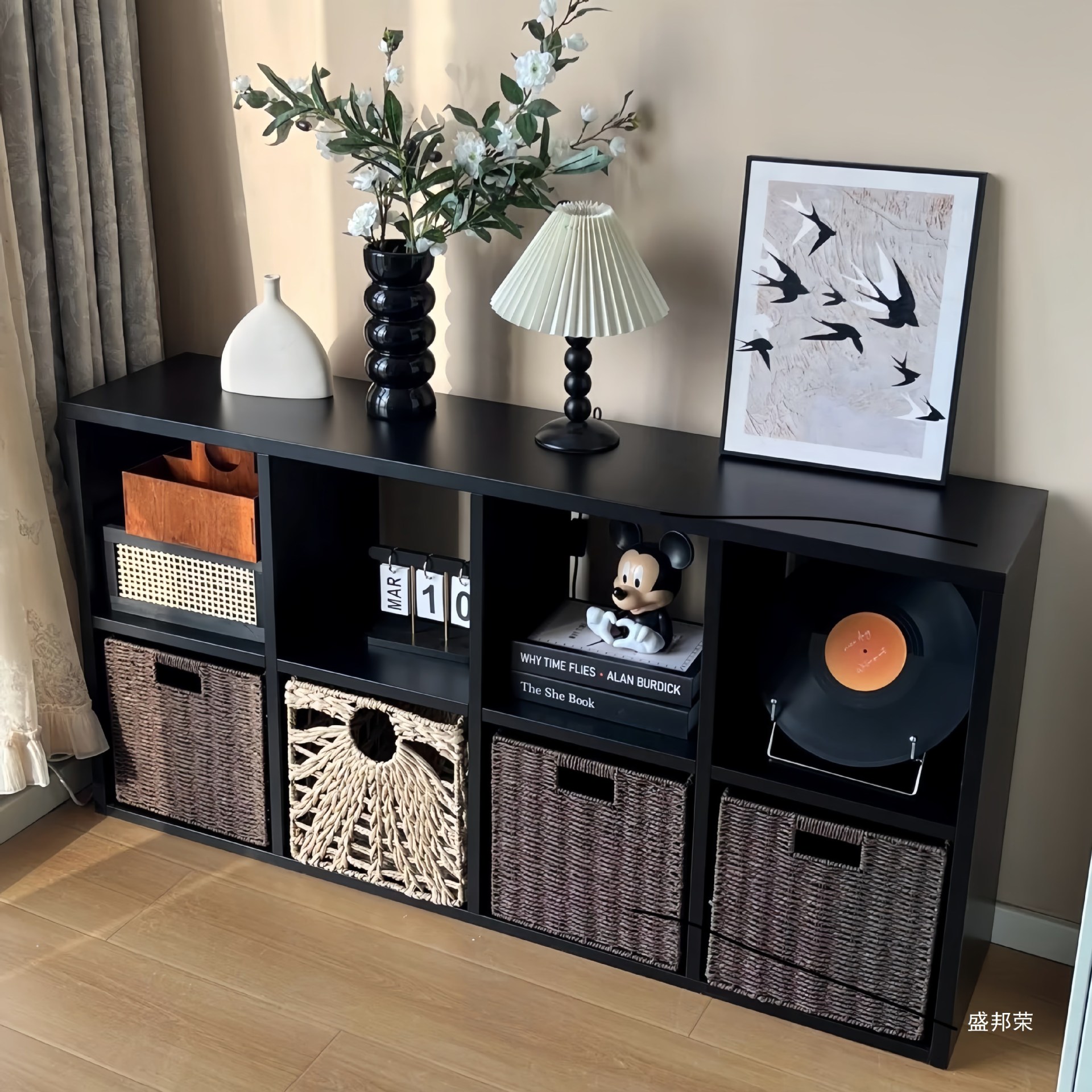 Bookcase Grid Cabinet Solid Wood Bookcase Kalike Grid Cabinet Sofa Side Cabinet Living Room Combination Cabinet High Quality Storage Cabinet