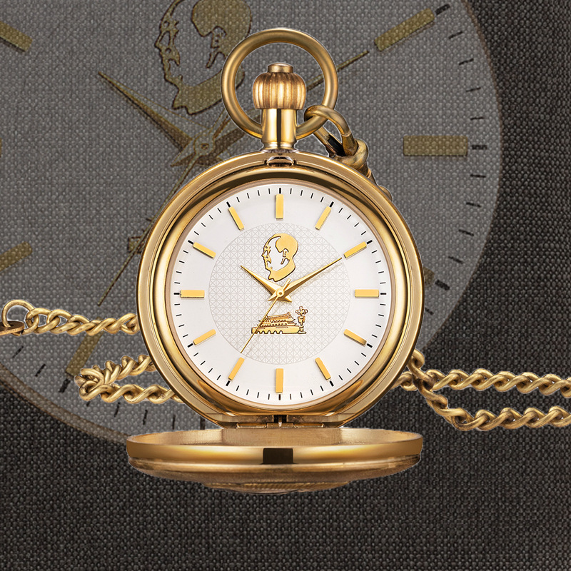 Chairman Mao vintage pocket watch pure copper pocket watch original 2035 movement chairman mao collection commemorative pocket watch gift hanging watch