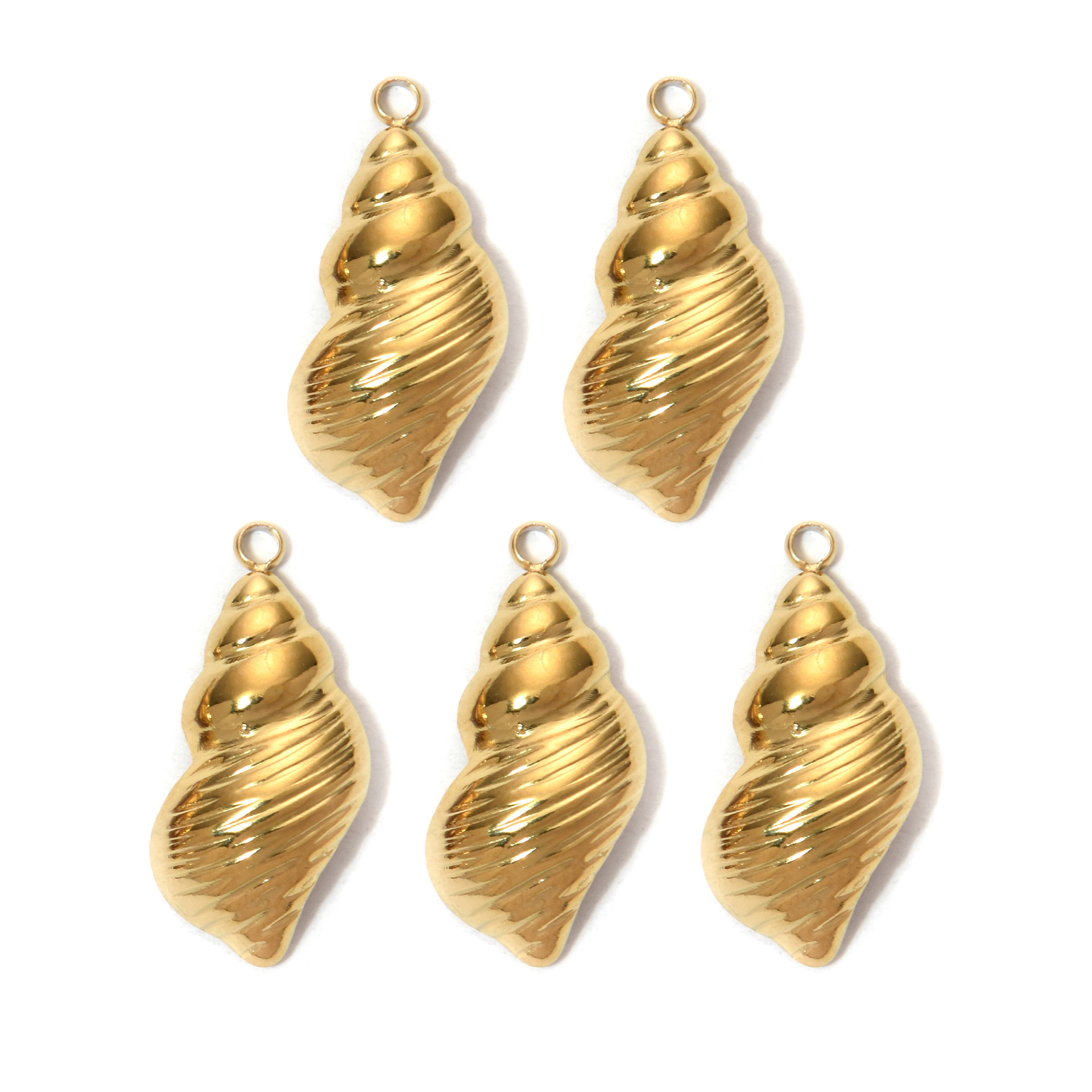 12g Weight 5 PCS/Package 12 * 25mm 304 Stainless Steel Conch Pendant