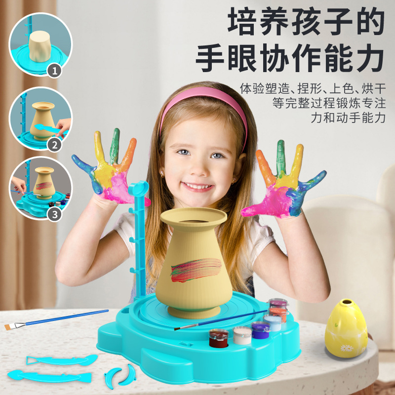 Máquina de cerámica DIY para niños con arcilla blanda para pintar y modelar juguete educativo para niñas desde 6 años