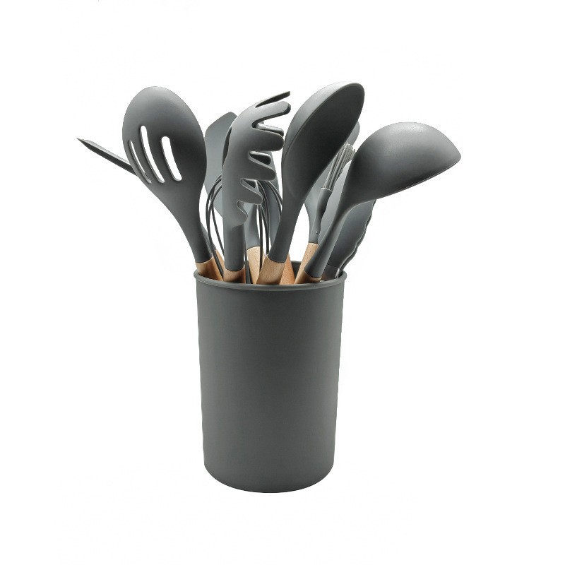 FDA manejo de madera de haya de silicona 12 piezas conjunto de paneles antiadherentes de fugas de paneles