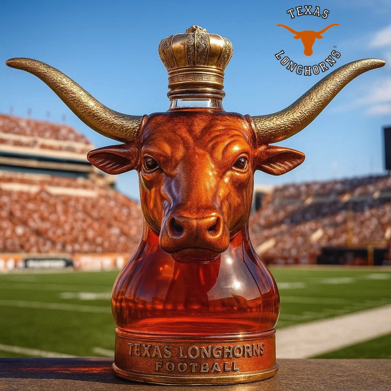 跨境新品摆件Longhorns Whiskey Bottle长角牛橄榄球队威士忌酒瓶|undefined