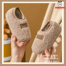 巴布豆儿童豆豆鞋冬季小童2-5宝宝居家室外软底保暖棉鞋