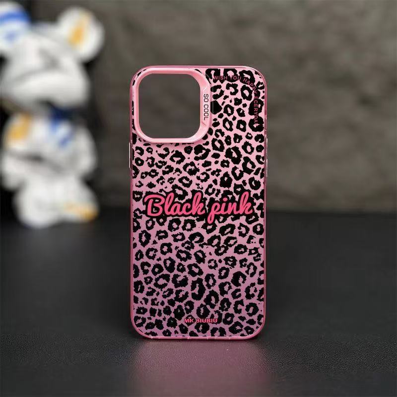 Color Silver Shell-Pink-Pantalla completa Estampado de leopardo
