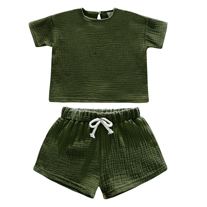 160g Weight Kids Clothing Sets Children's Clothing Type Short Sleeve Sleeve Length Cotton Fabric Type Pant Co-ord Set Sets Type 2 Pieces Set Quantity Home, Daily Occasion Round Neck Neckline Regular Fit Fit Type Solid Color Pattern Summer Season Girl'S, Boy'S Gender Simple Style, Classic Style Style Simple Style Classic Style Solid Color Cotton Girls Clothing Sets 20