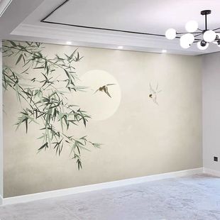 New Chinese Style Tv Background Wall 2025 New Bamboo Newspaper Simple Living Room Mural Sofa Wall Covering Bedroom Wall Covering