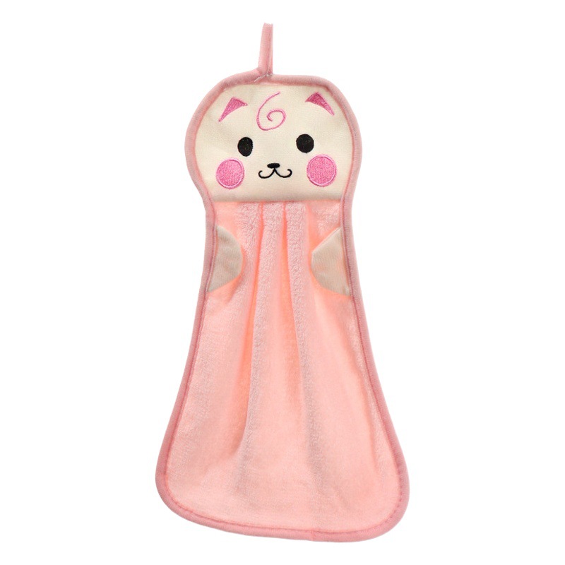 Lindo toalla de mano gruesa colgante fuerte absorbente Toalla de lavado de platos trapo de dibujos animados toalla de mano paño de cocina extra grande