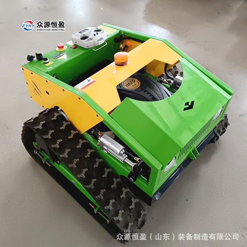 全地形自动除草机家用小型农用打草机器人 履带式黑狮遥控割草机