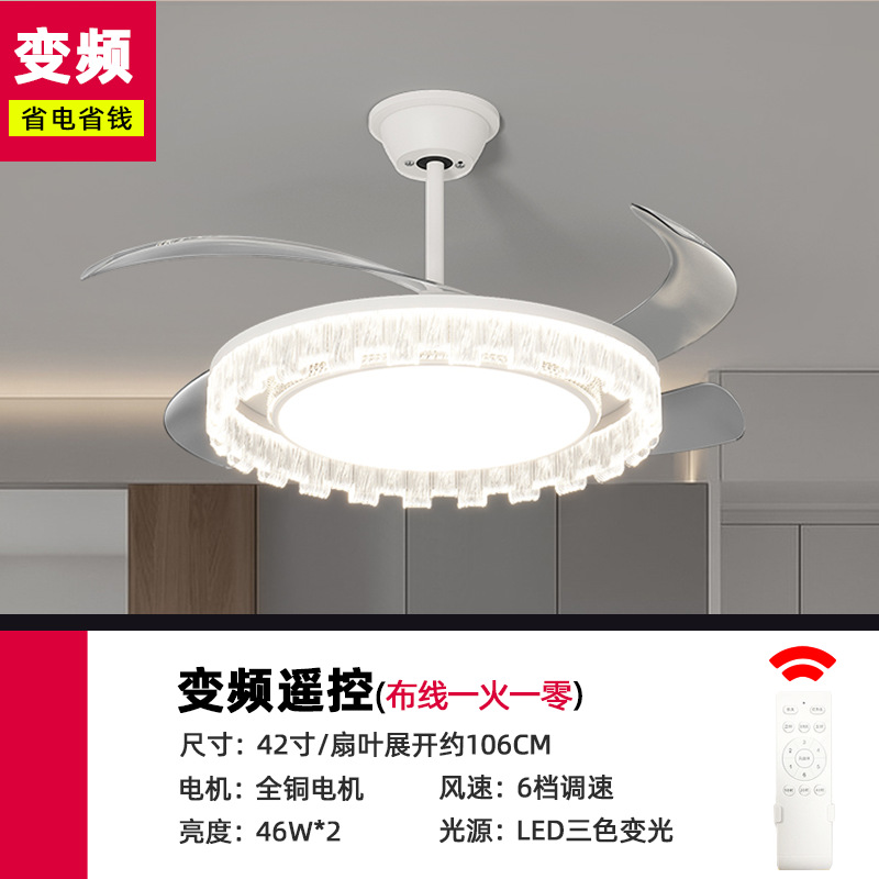 Lámpara de Techo con Ventilador Invisible de Espectro Completo - Iluminación Moderna para Sala de Estar y Dormitorio