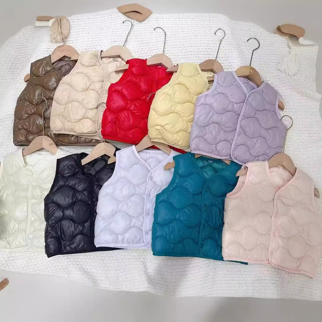 Otoño y invierno nuevo chaleco de plumón de algodón para bebés super suave chaqueta de algodón para niños y niñas