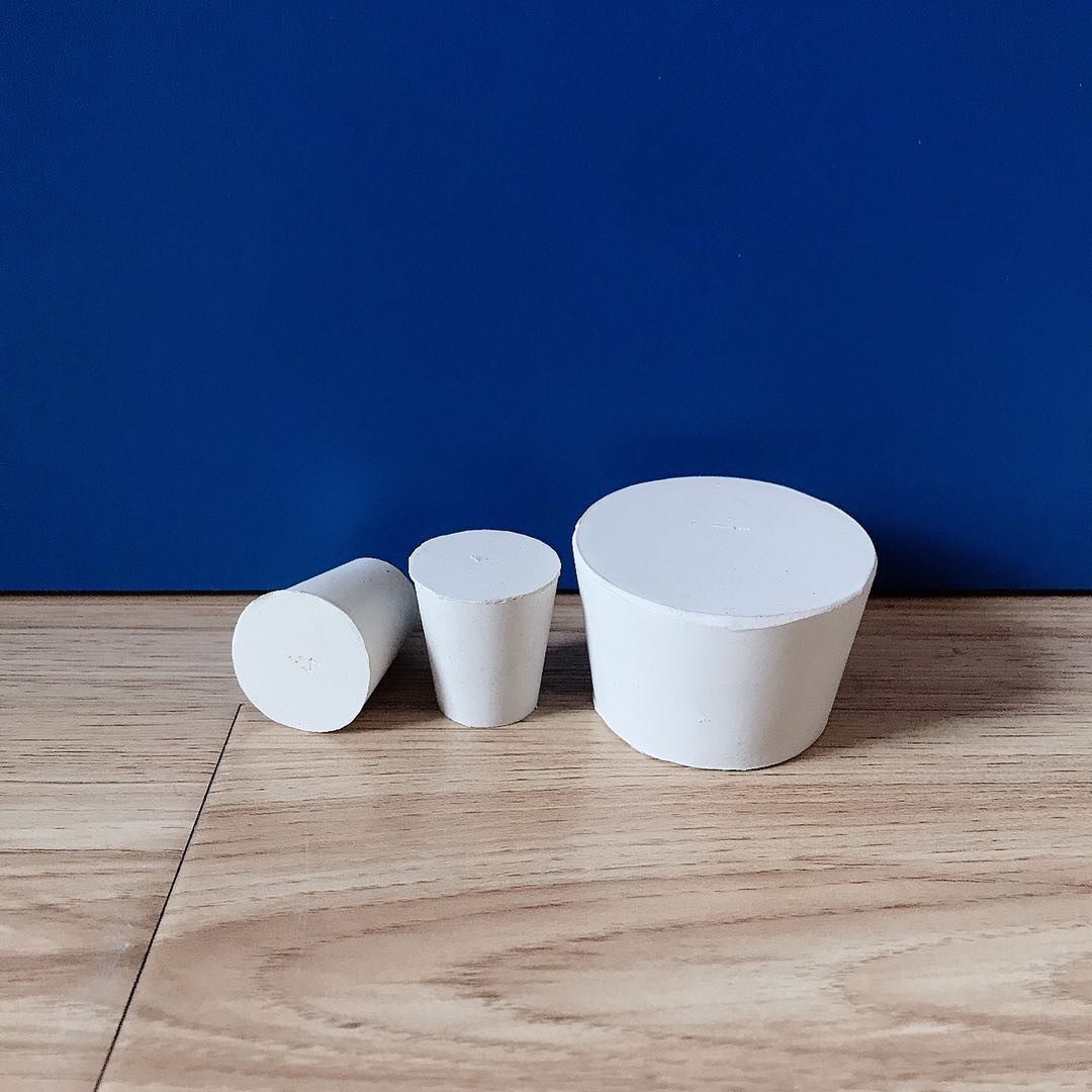 白色实芯橡胶塞橡皮塞瓶塞试管塞打孔橡胶塞锥形橡胶密封塞瓶塞