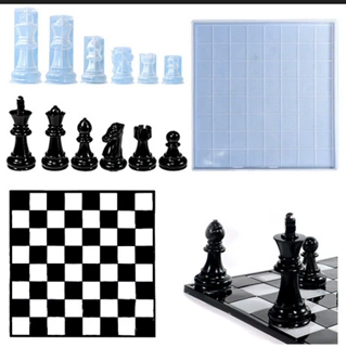 新又好diy滴胶模具立体国际象棋硅胶模具镜面亚马逊树脂