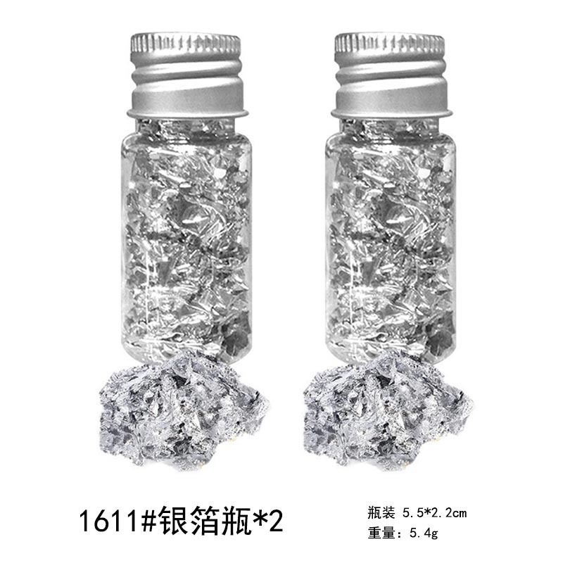 Joyería de uñas lámina de oro accesorios de material de decoración de uñas hechas a mano papel de lámina de oro oro plata piezas de lámina de estaño oro rosa