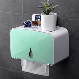 卫生间壁挂纸巾盒置物架免打孔卫生纸盒厕所家用防水抽纸盒卷纸筒