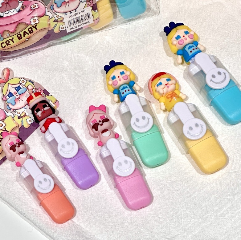 かわいいバブルガールミニ6色蛍光ペン高価値6袋DIY水性カラーペンカラーマーカーペン|undefined