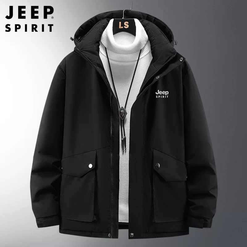 Jeep мужское туристическое худи для отдыха, ветрозащитная стеганая куртка, 2023, большой размер