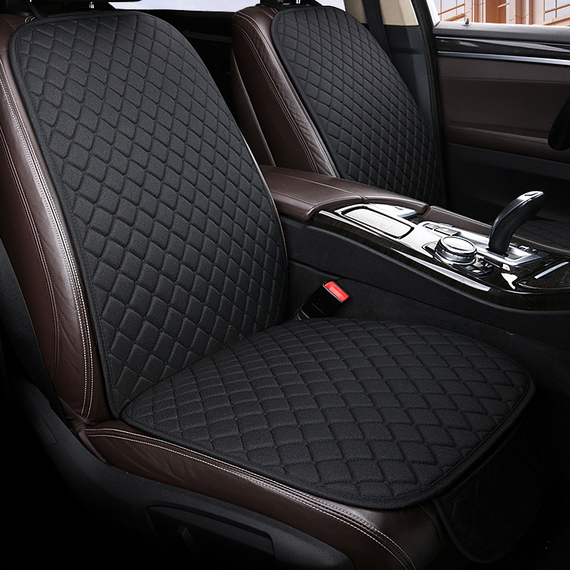 Linen Car: Universal Seat cushion, seat cover - black-single-seat-1-square-cushion-1-backrest-universal