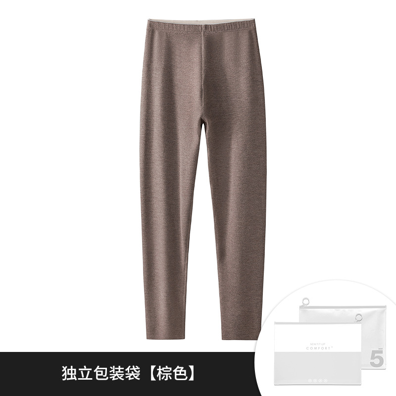 [Contiene seda] Pantalones térmicos sin costuras de lana para mujer transfronterizos de otoño e invierno más leggings de color sólido engrosados de terciopelo en stock