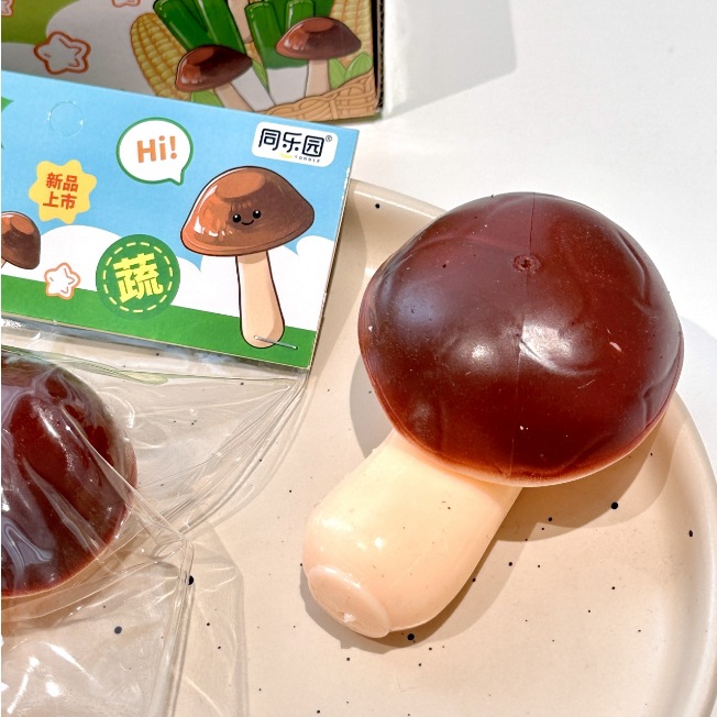 Nuevos productos creativos de Tongyuan, hongos shiitake, música de pellizco, descompresión, juego de comida, software de compresión que cambia de color, juguetes TPR de descompresión